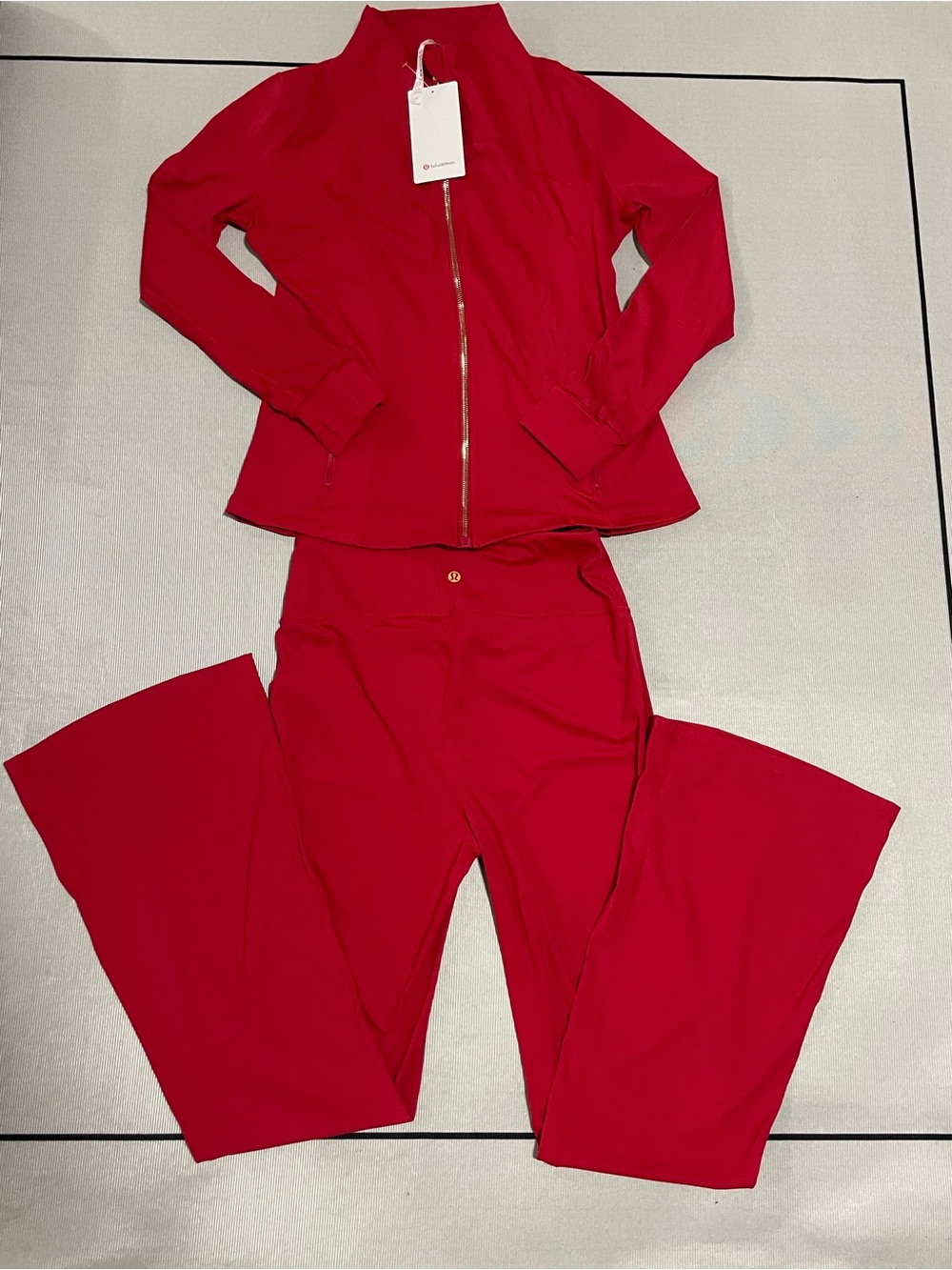 lululemon athletica Women's Bright Red Zip-Up Bomber Jacket